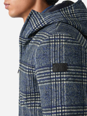 Down jacket Hamilton with Prince of  Wales print