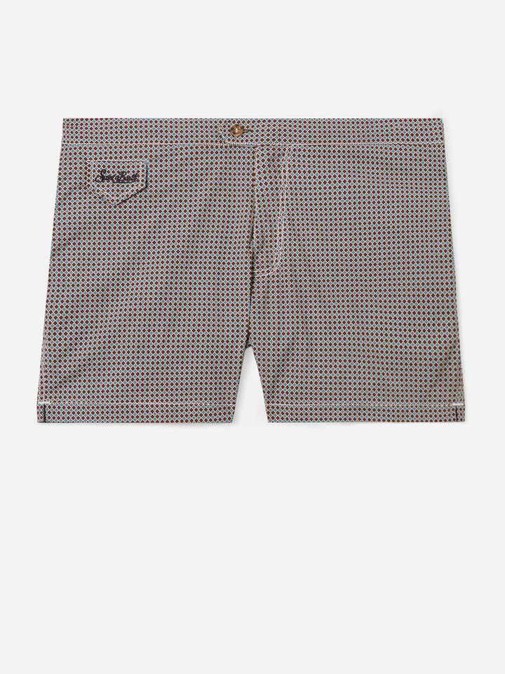 Harrys swim shorts with geometric print in brown