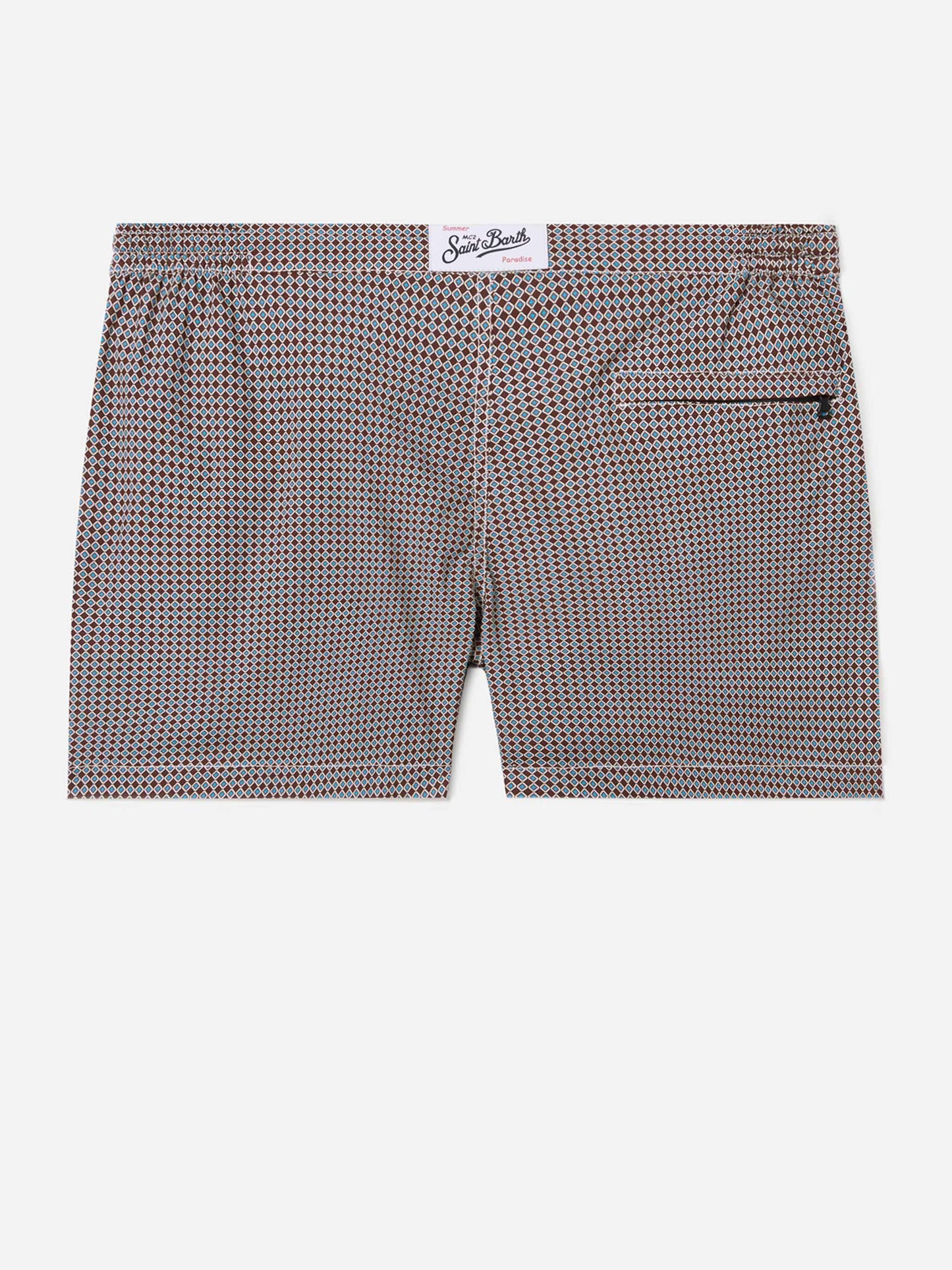Harrys swim shorts with geometric print in brown