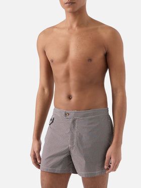 Harrys swim shorts with geometric print in brown
