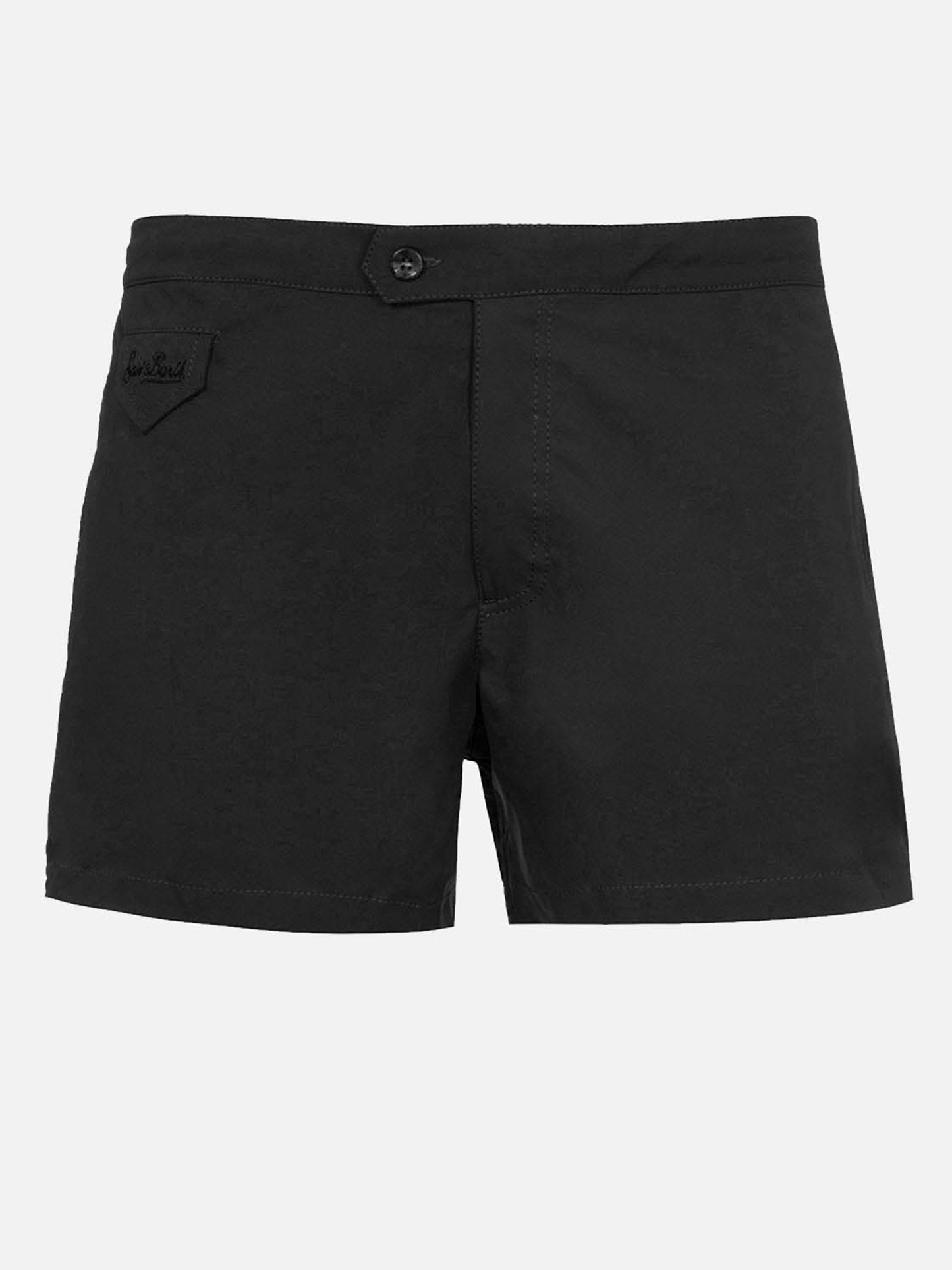 Man black fitted cut swim shorts Harrys