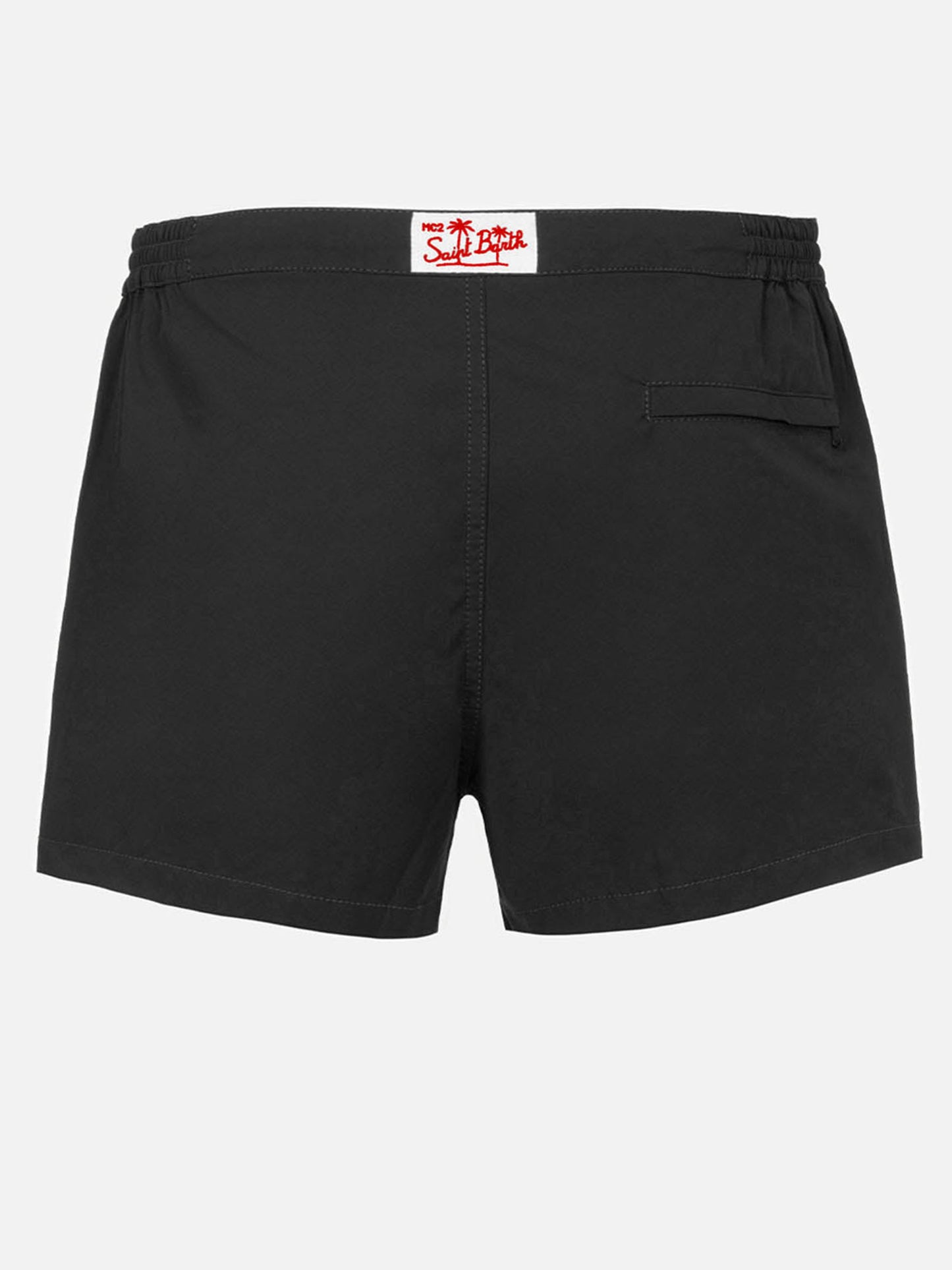 Man black fitted cut swim shorts Harrys