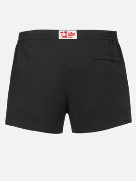 Man black fitted cut swim shorts Harrys