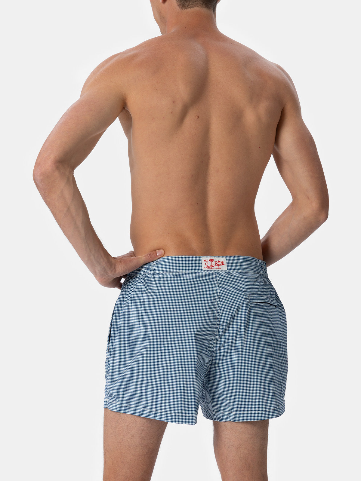 Man fitted cut swim shorts Harrys with gingham print