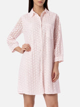 Woman pink Sangallo shirt mini dress