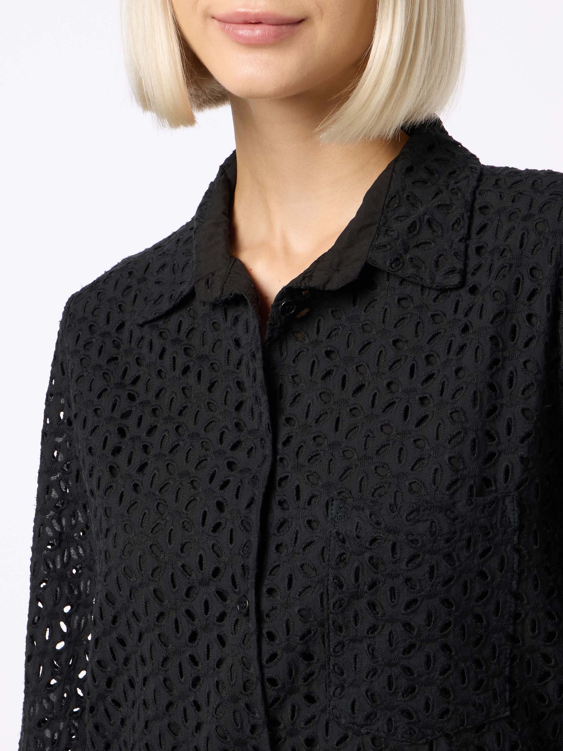 Woman black Sangallo shirt mini dress - MC2 Saint Barth