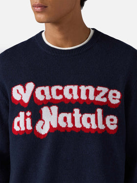 Girocollo blu Heron con jacquard Vacanze di Natale | VACANZE DI NATALE SPECIAL EDITION