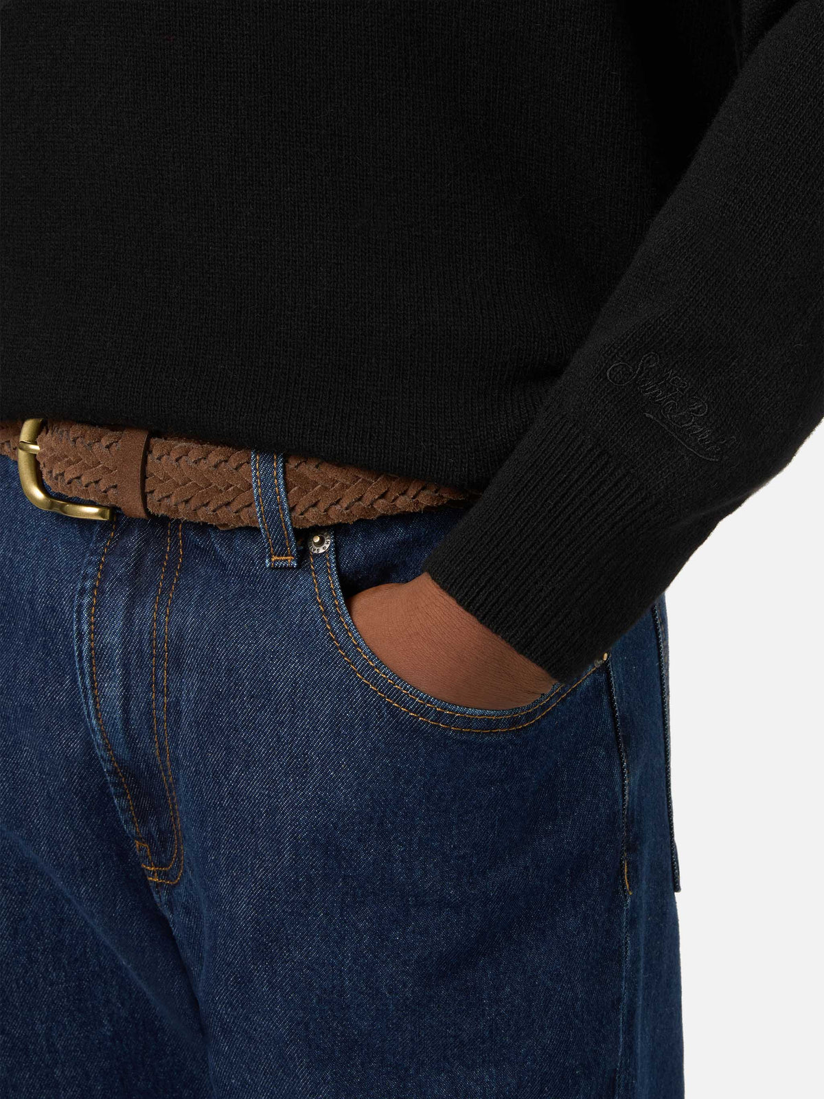 Pull ras-du-cou Black Heron en maille avec intarsia Odio Tutti 