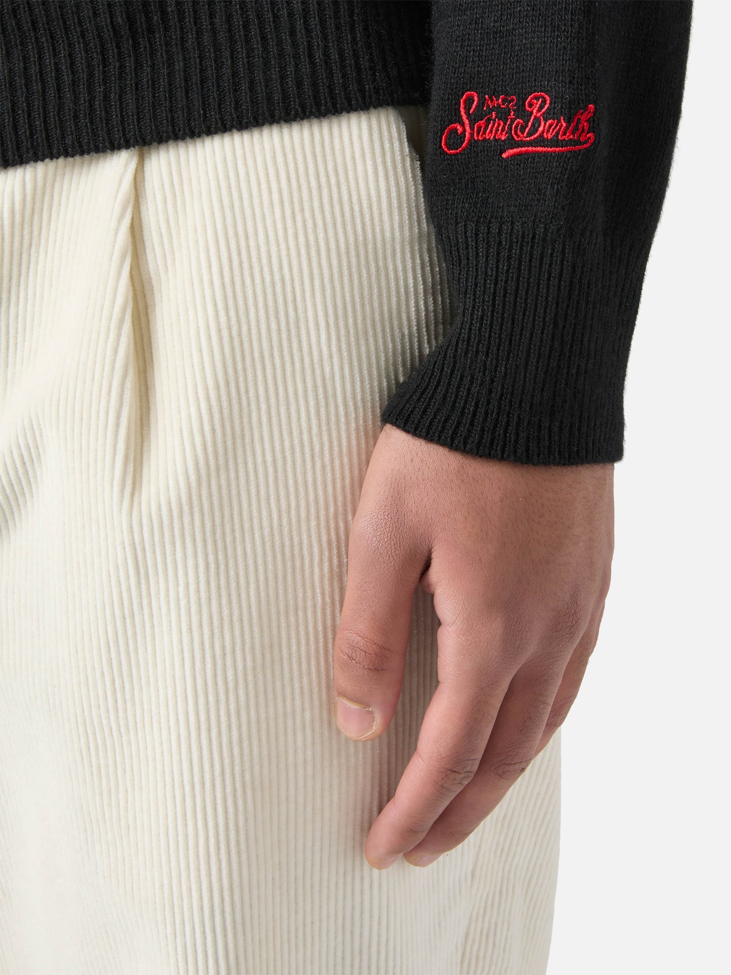 Black crewneck Heron with Tequila life is a shot jacquard