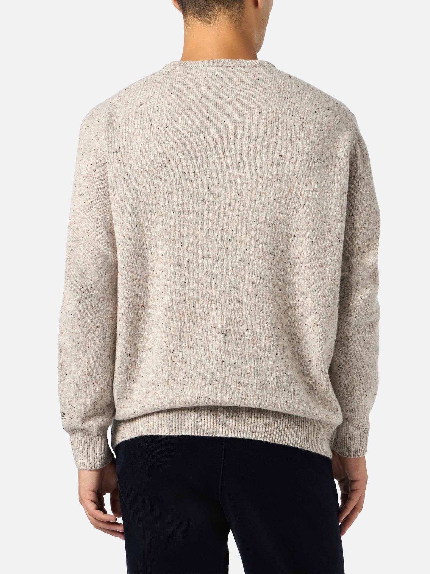 Man beige sweater Heron with Moritz polo embroidery