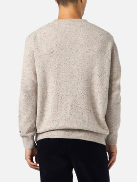 Man beige sweater Heron with Moritz polo embroidery