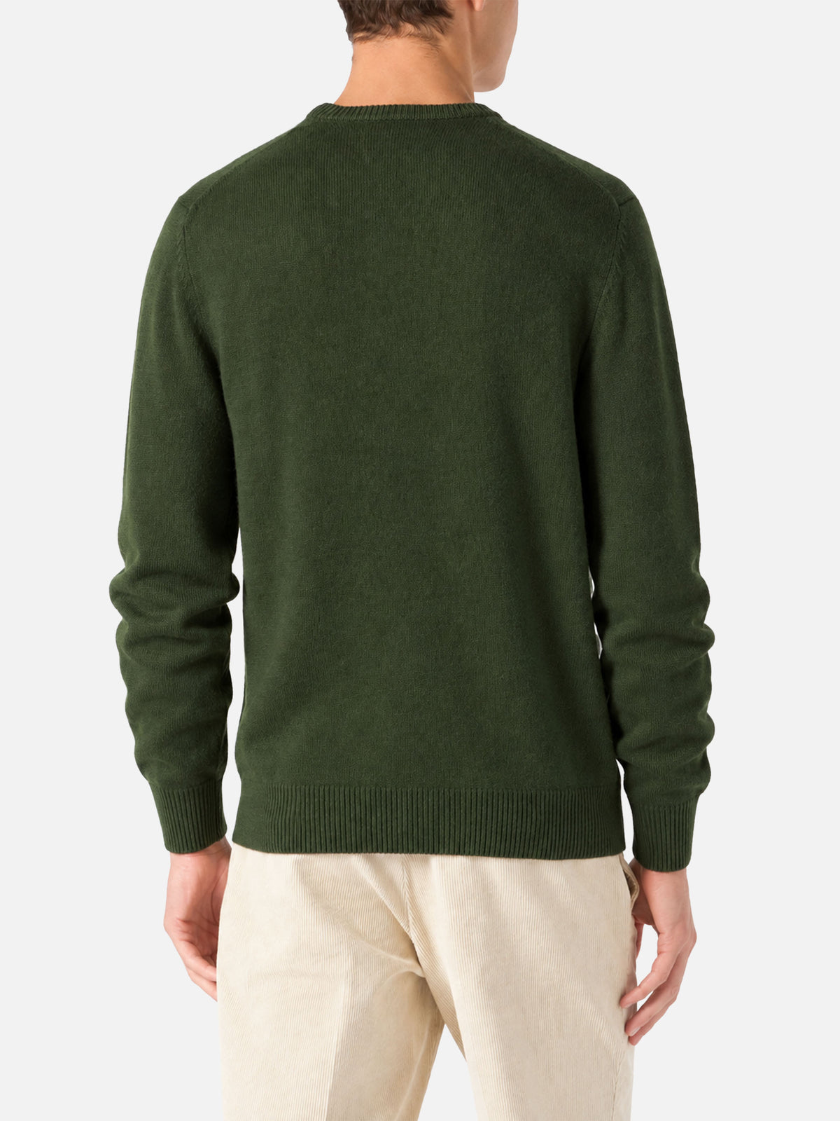 Military green Heron sweater with Snoopy jacquard | Special edition