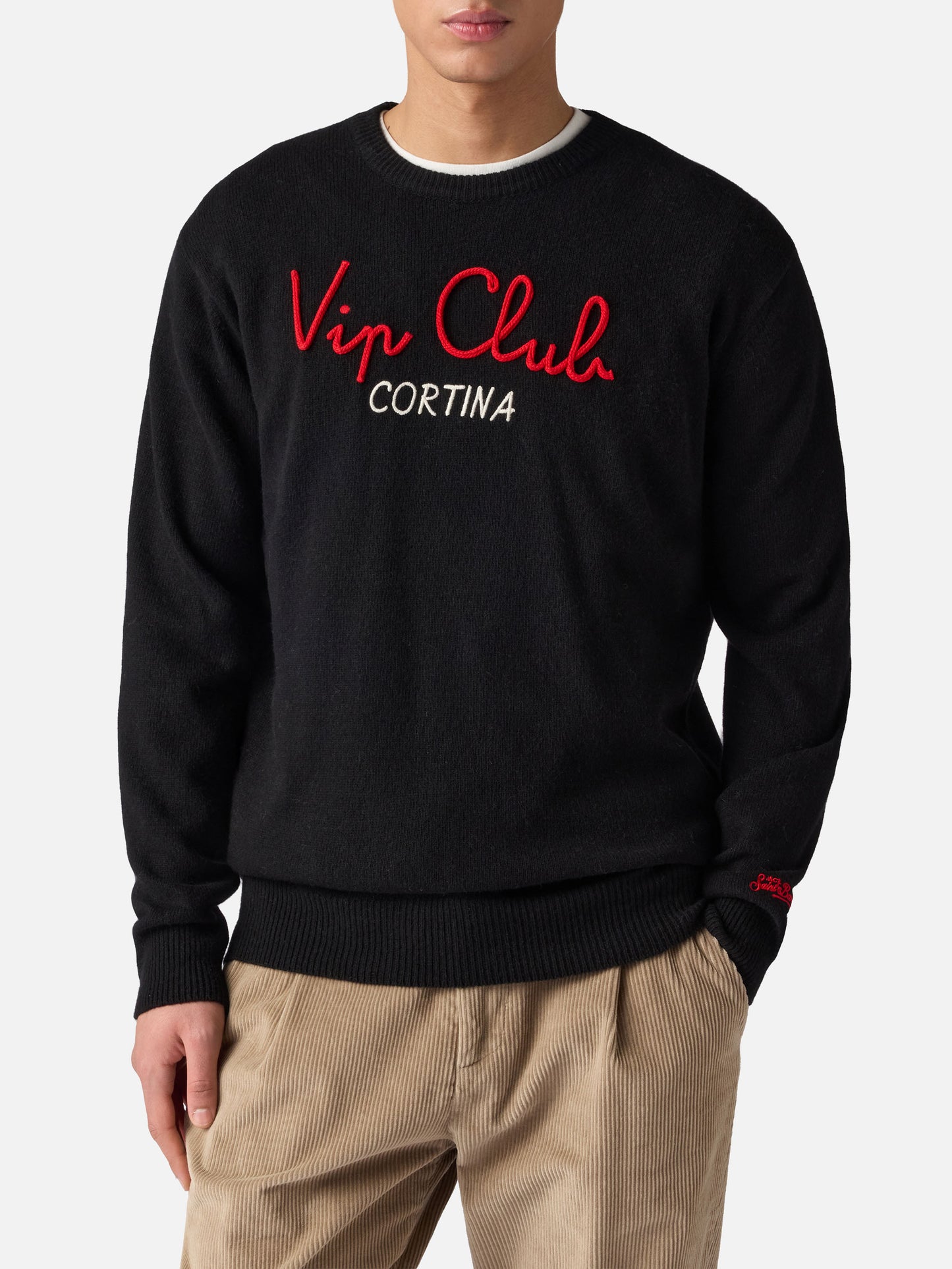 Crewneck sweater Heron with Vip Club Cortina embroidery | VIP CLUB CORTINA SPECIAL EDITION