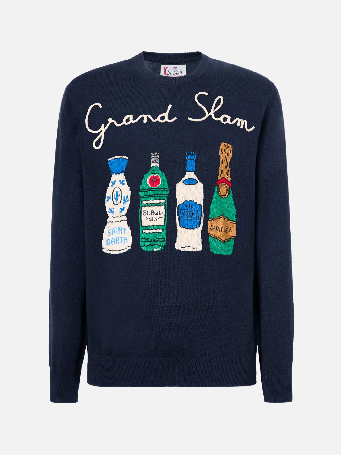 Navy blue crewneck Heron with Grand Slam embroidery