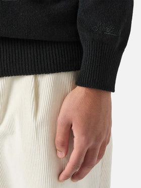 Black crewneck Heron with Batman shape embroidery | BATMAN SPECIAL EDITION