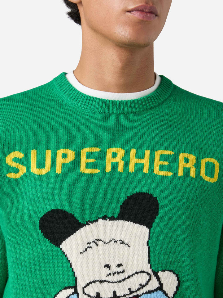 Maglione Heron in verde con jacquard Hello Spank | HELLO SPANK SPECIAL EDITION