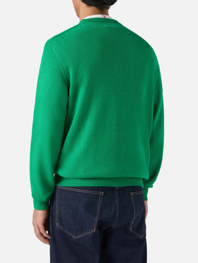 Maglione Heron in verde con jacquard Hello Spank | HELLO SPANK SPECIAL EDITION