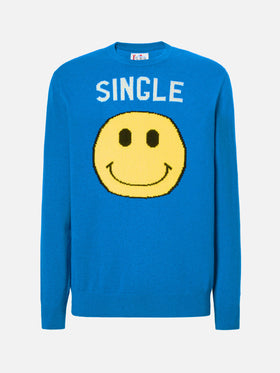 Green crewneck Heron with Single jacquard