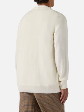 Heron sweater in white with Vacanze di Natale jacquard | VACANZE DI NATALE SPECIAL EDITION