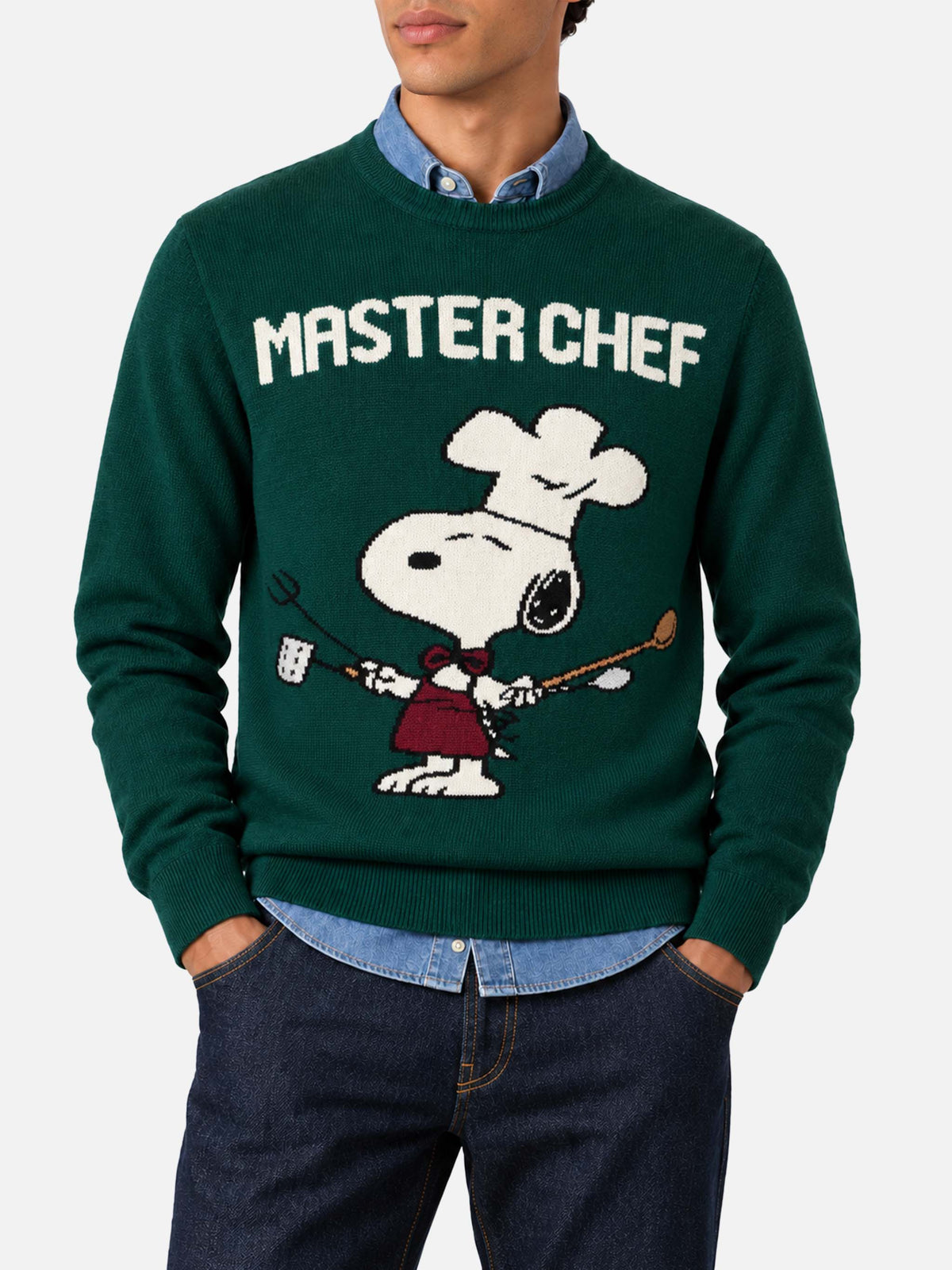 Pull col rond Heron avec jacquard Snoopy master chef | SNOOPY PEANUTS SPECIAL EDITION 