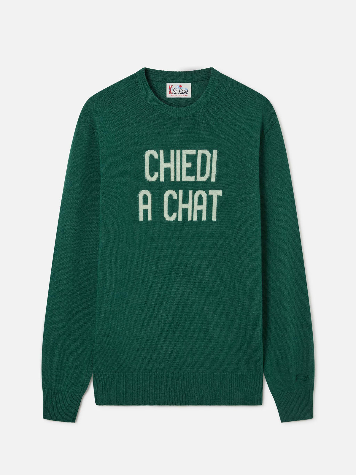 Jersey de cuello redondo Green Heron con intarsia Chiedi A Chat 