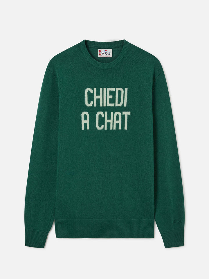 Jersey de cuello redondo Green Heron con intarsia Chiedi A Chat 