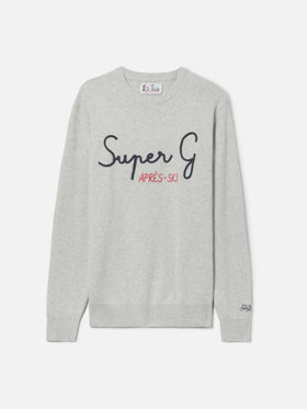 Light grey sweater Heron with super G embroidery | SUPER G SPECIAL EDITION