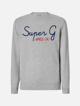 Grey crewneck Heron with Super G embroidery | SUPER G SPECIAL EDITION
