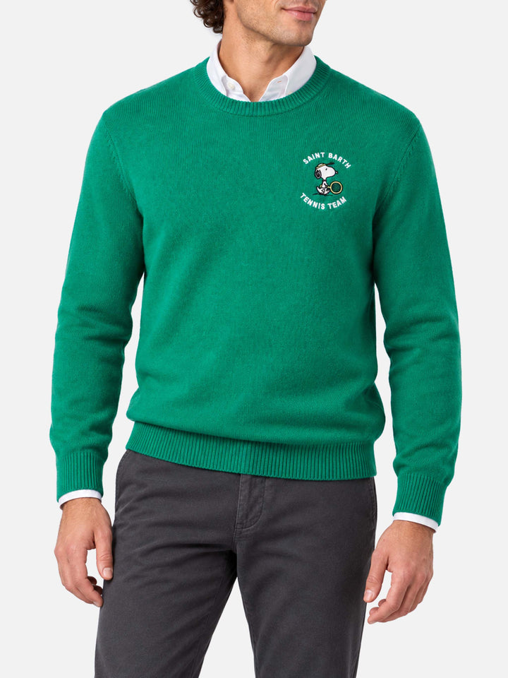 Grüner Snoopy-Tennispullover Heron | Special Edition 