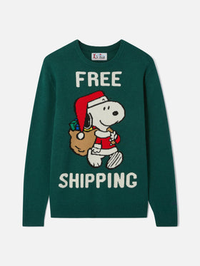 Jersey verde Heron con jacquard Snoopy | SNOOPY PEANUTS® SPECIAL EDITION 
