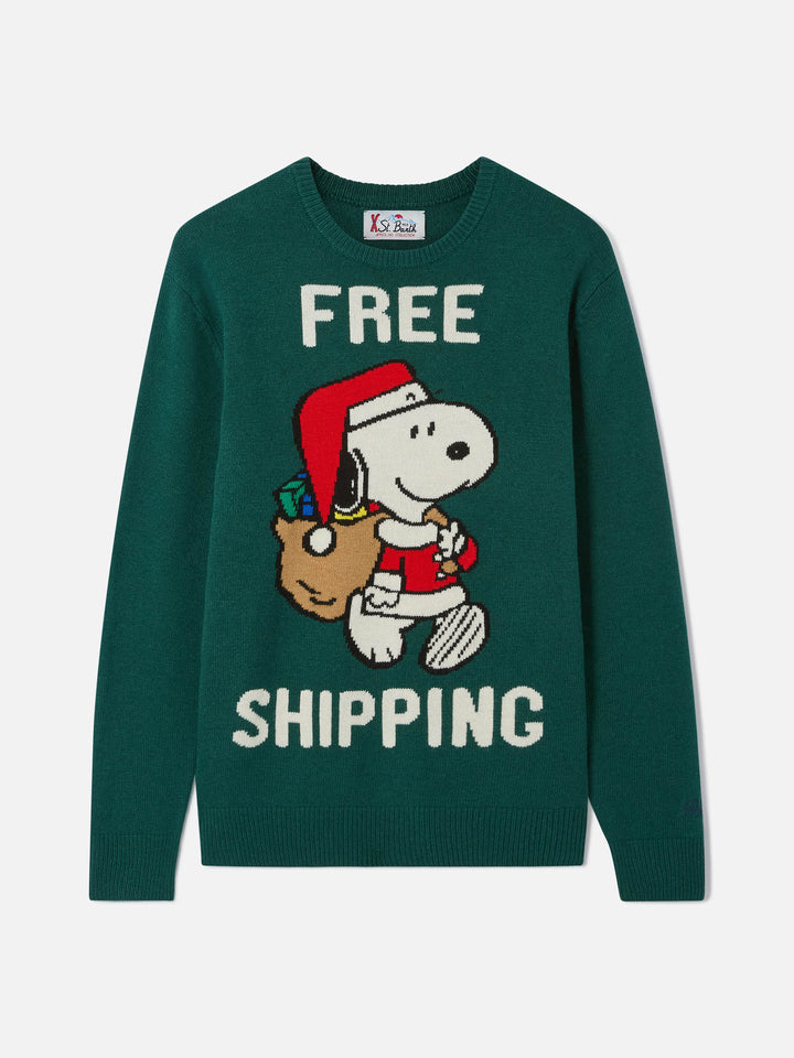 Jersey verde Heron con jacquard Snoopy | SNOOPY PEANUTS® SPECIAL EDITION 