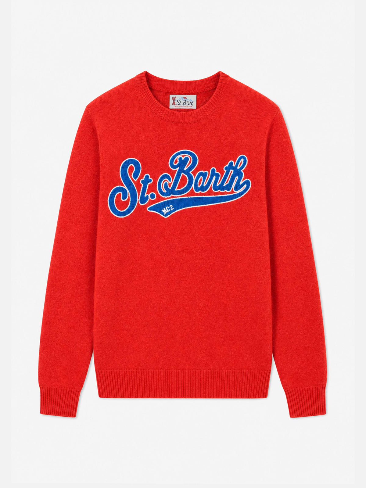 Pull orange Heron avec broderie St. Barth 
