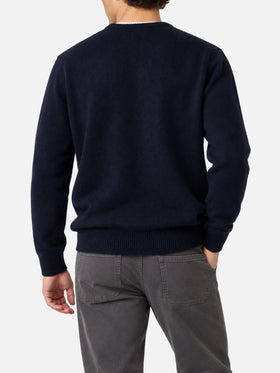 Green Heron crewneck sweater with Crypto Ducky snowboard jacquard | Special edition