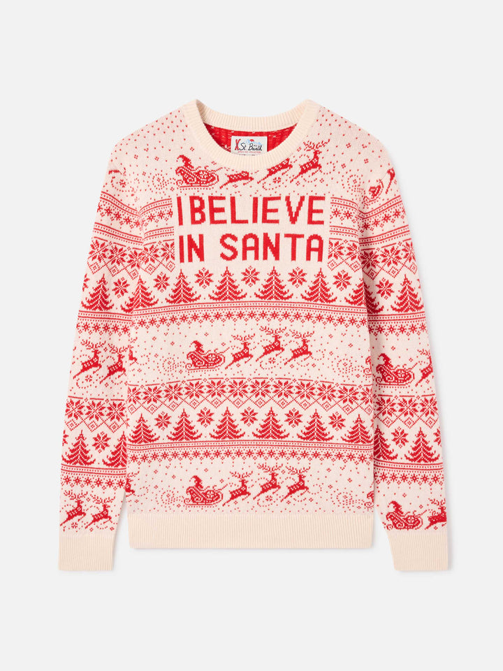 Heron I Believe in Santa Pullover 