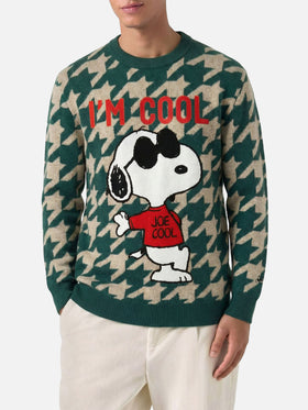 Heron P green sweater with Snoopy jacquard knit | SNOOPY – PEANUTS™ SPECIAL EDITION