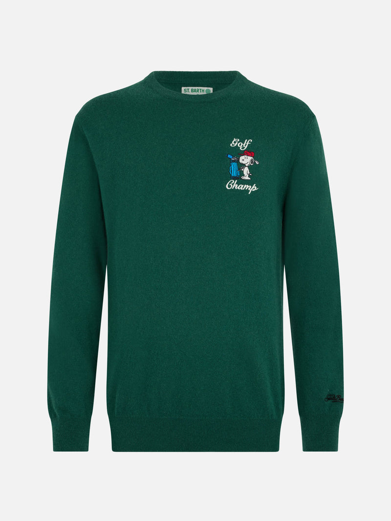 Man green sweater Heron with Snoopy golf champ embroidery | SNOOPY PEANUTS SPECIAL EDITION