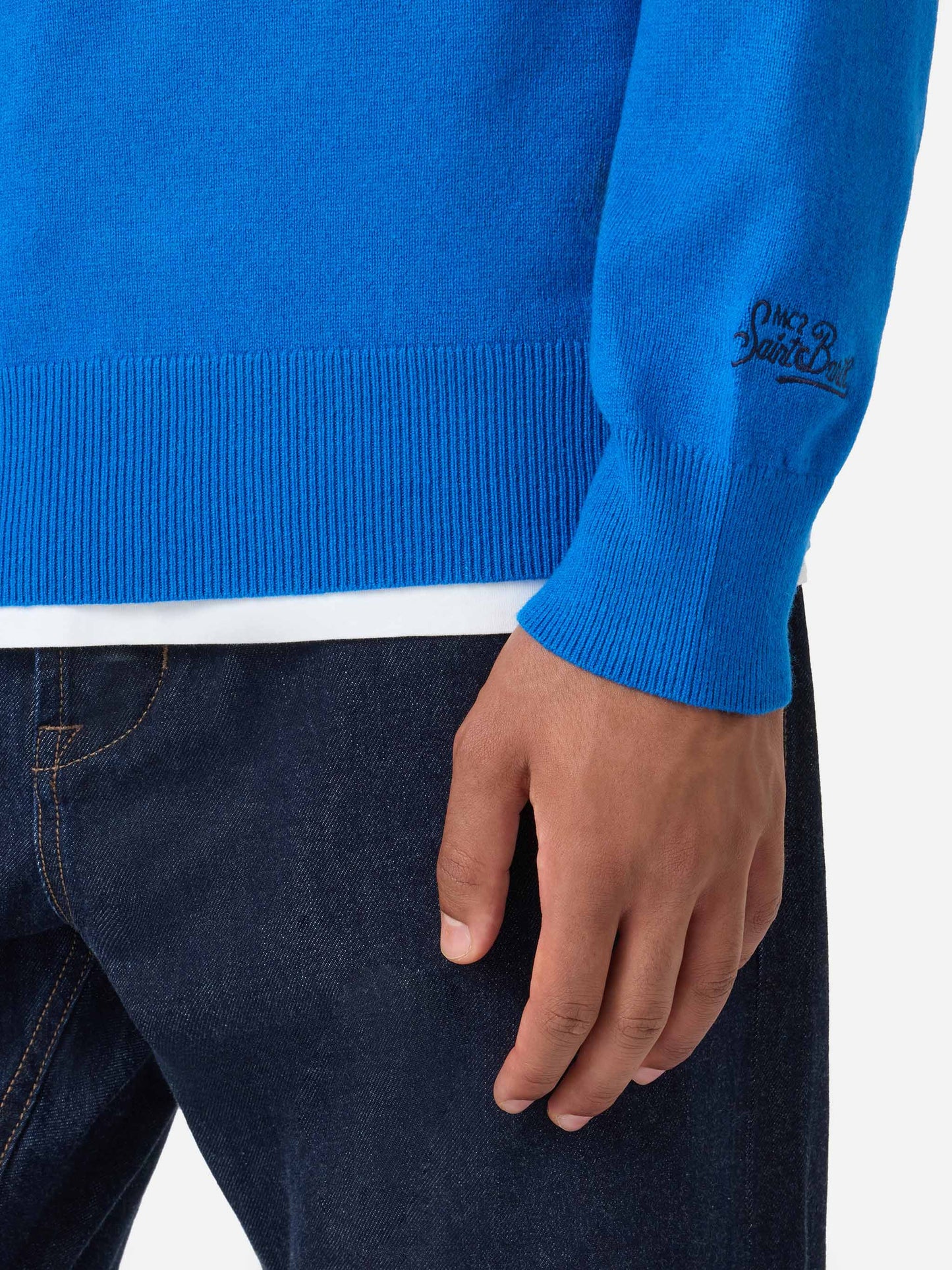 Maglione girocollo Heron con ricamo Grappino vs Bombardino
