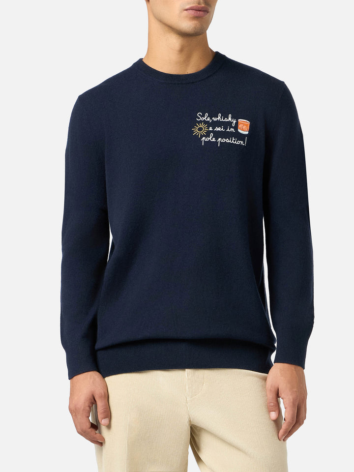 Man sweater Heron Light with Sole, Whisky...  embroidery | VACANZE DI NATALE SPECIAL EDITION