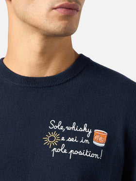 Maglione Heron Light con ricamo Sole, Whisky... | VACANZE DI NATALE EDIZIONE SPECIALE 
