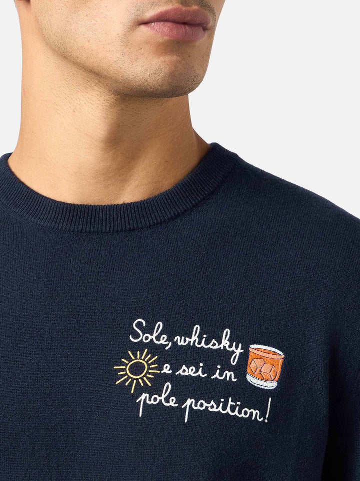 Man sweater Heron Light with Sole, Whisky...  embroidery | VACANZE DI NATALE SPECIAL EDITION