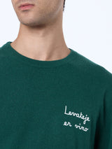 Maglia da uomo verde Heron Light con ricamo Levateje er vino| VACANZE DI NATALE EDIZIONE SPECIALE