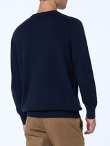 Man blue sweater Heron Light with Non sono bello, piaccio! embroidery| VACANZE DI NATALE SPECIAL EDITION