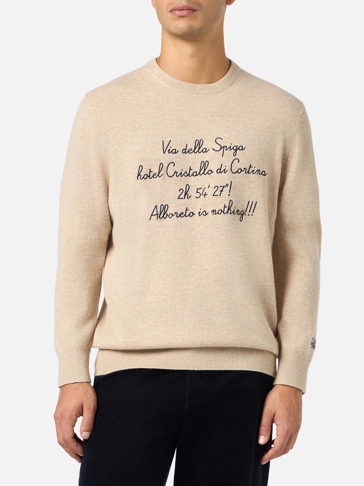 Maglione Heron Light con ricamo Via della Spiga...| VACANZE DI NATALE EDIZIONE SPECIALE 
