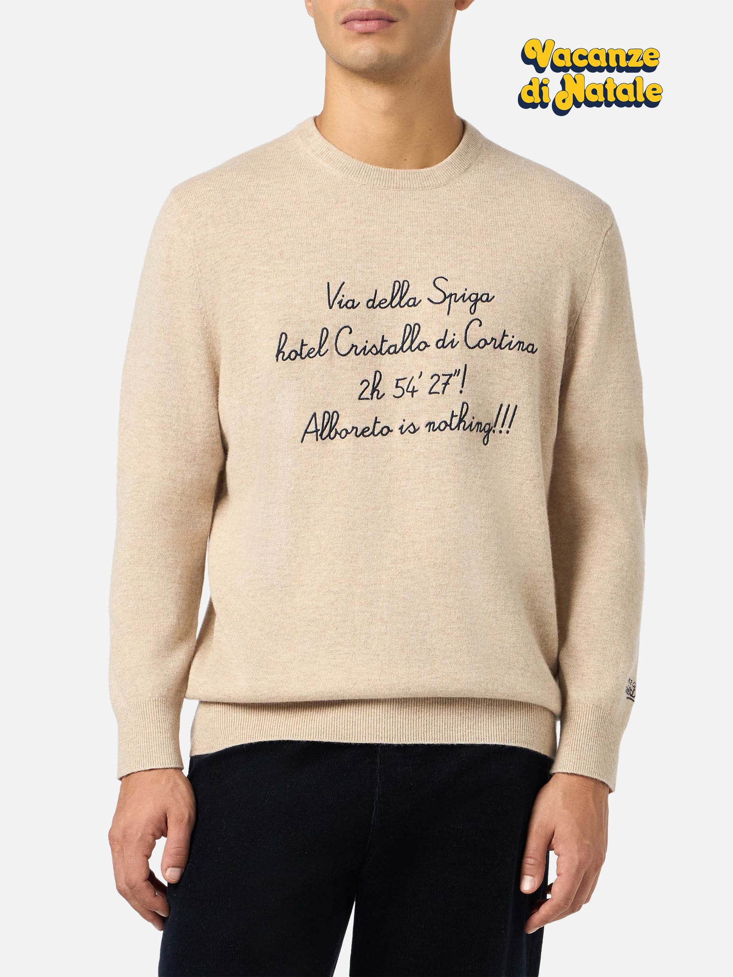 Crewneck sweater Heron Light with Via della Spiga... embroidery | VACANZE DI NATALE SPECIAL EDITION