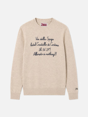 Rundhals-Sweatshirt Heron Light mit Via della Spiga... Stickerei | VACANZE DI NATALE SPECIAL EDITION 