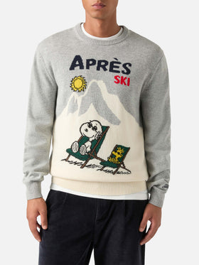 Maglia girocollo Heron grigia con intarsio Snoopy | Special edition