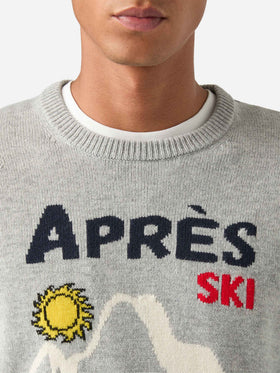 Maglia girocollo Heron grigia con intarsio Snoopy | Special edition