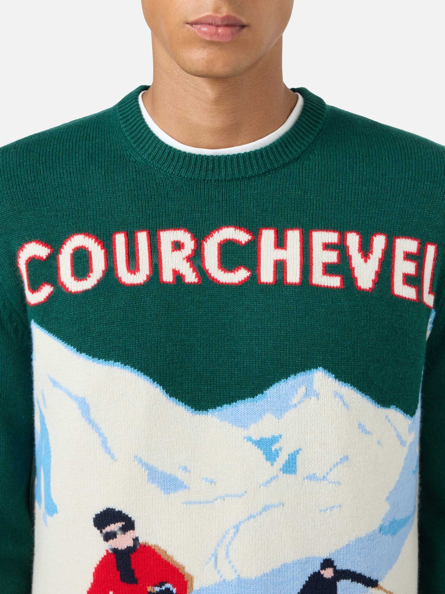 Maglione girocollo Heron con jacquard cartolina Courchevel