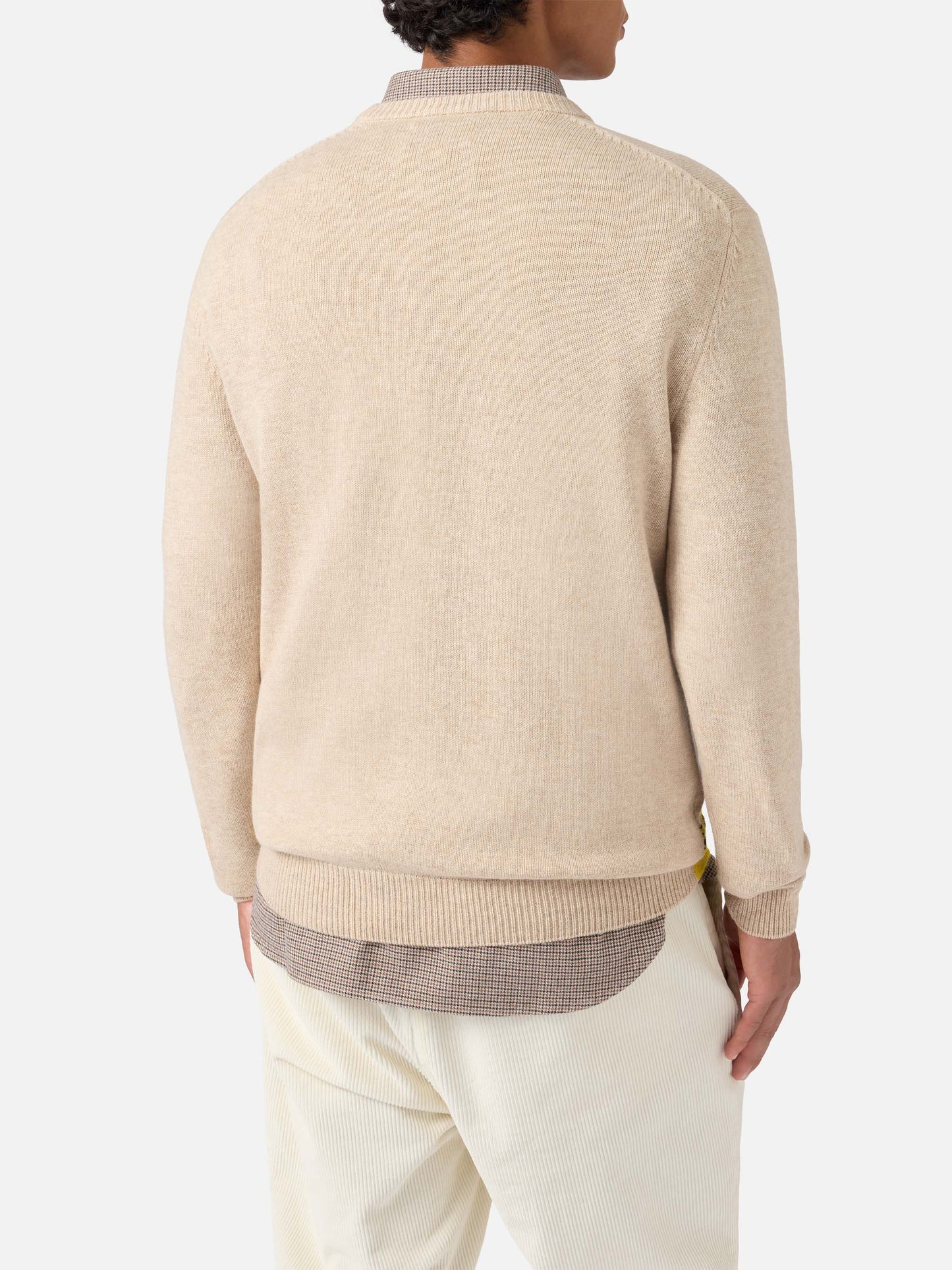 Heron sweater in beige with Uncle Scrooge Courchevel jacquard
