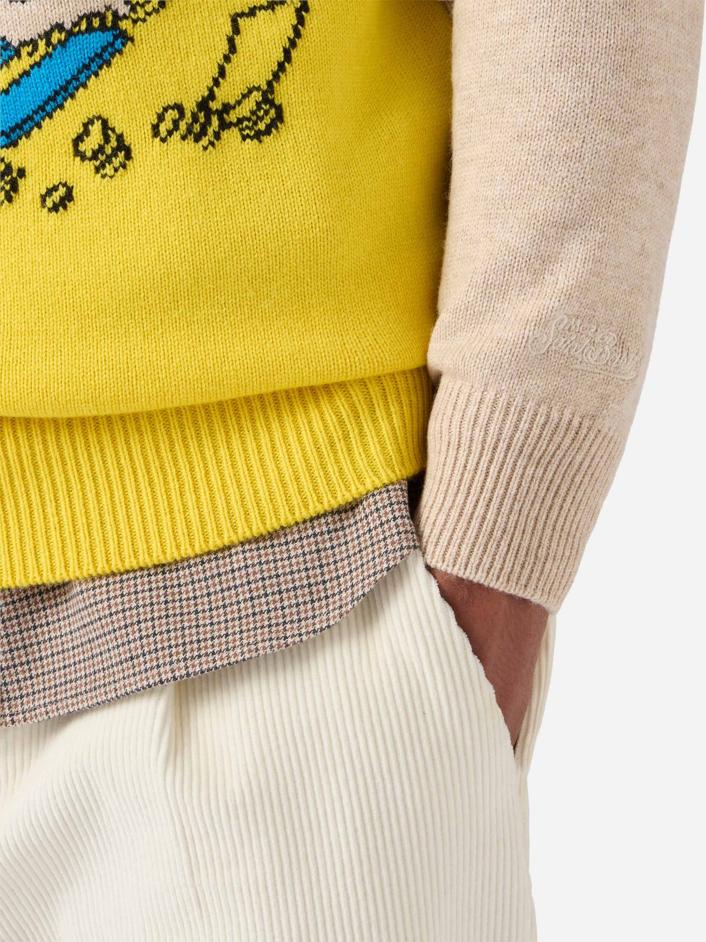 Heron sweater in beige with Uncle Scrooge Courchevel jacquard